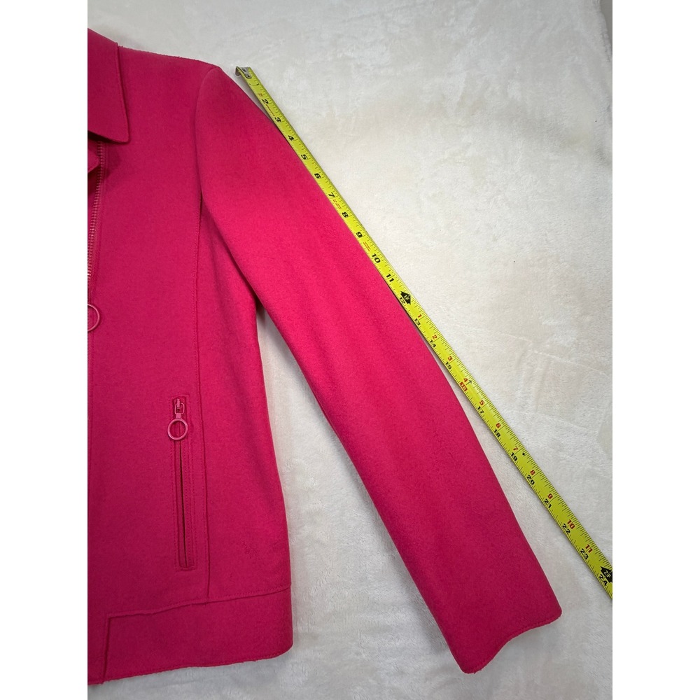 Akris Punto Pink Wool Blend Moto Jacket Women 4 Fair - Picture 12 of 16